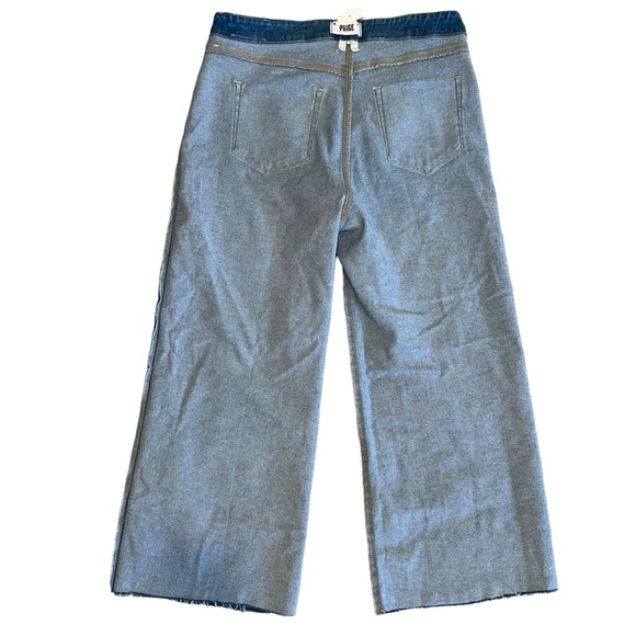 Paige Anessa Sunnie Distressed High Rise Wide Leg Crop Jeans 32 NWT New - Picture 5 of 16